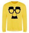 Sweatshirt Mustache glasses yellow фото