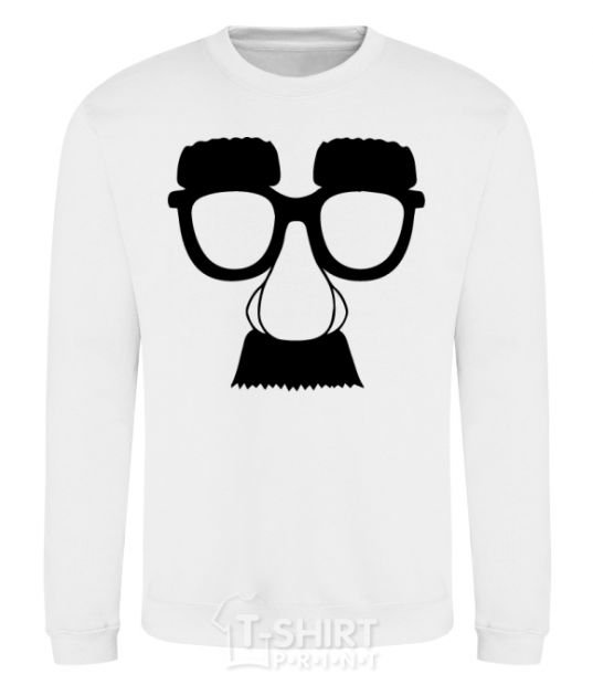 Sweatshirt Mustache glasses White фото