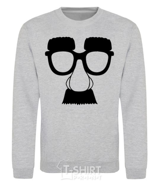 Sweatshirt Mustache glasses sport-grey фото