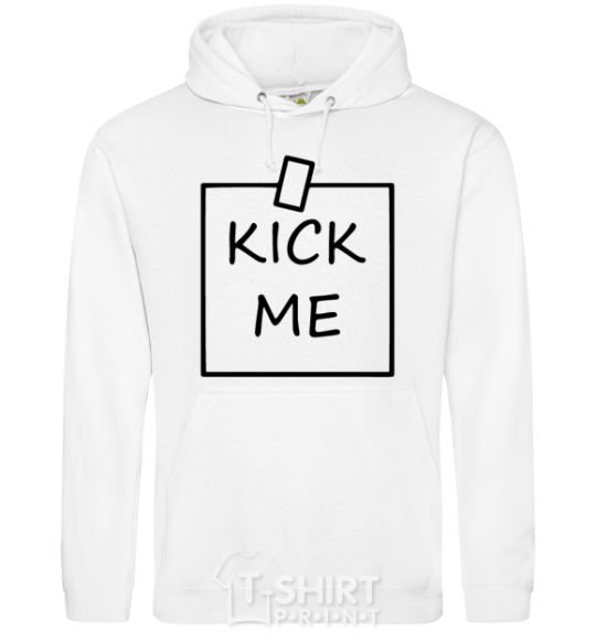 Men`s hoodie Kick me note White фото