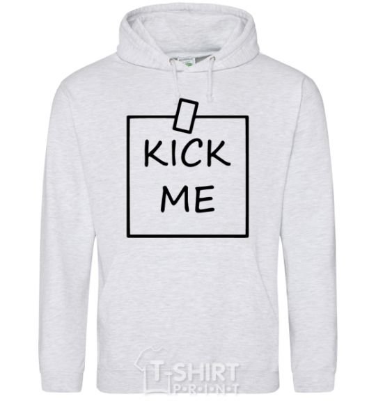 Men`s hoodie Kick me note sport-grey фото