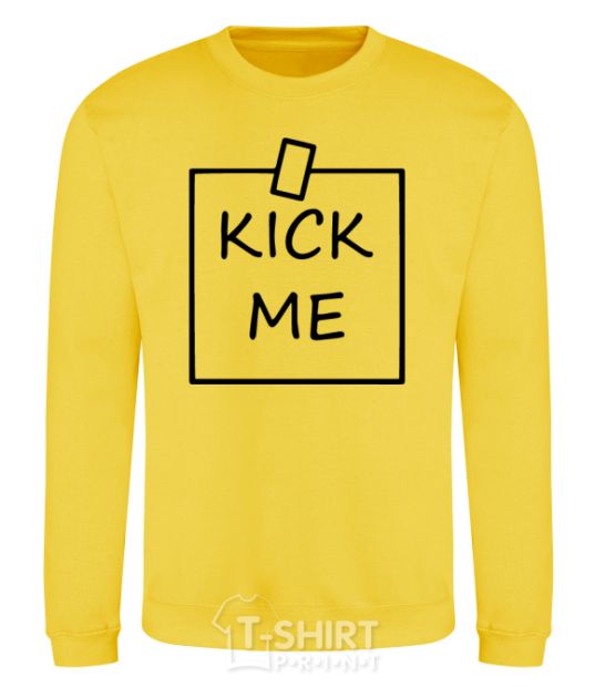 Sweatshirt Kick me note yellow фото