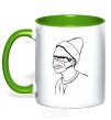 Mug with a colored handle Шуга kelly-green фото