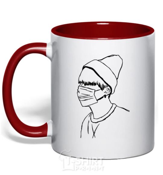 Mug with a colored handle Шуга red фото