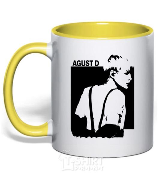 Mug with a colored handle August D yellow фото