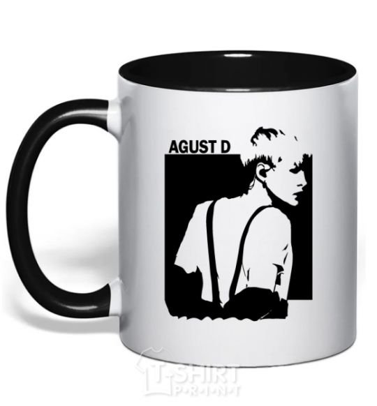 Mug with a colored handle August D black фото