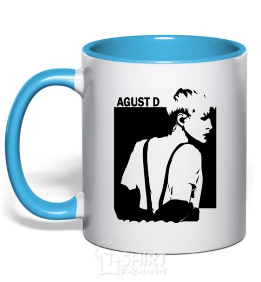 Mug with a colored handle August D sky-blue фото