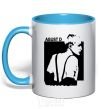 Mug with a colored handle August D sky-blue фото