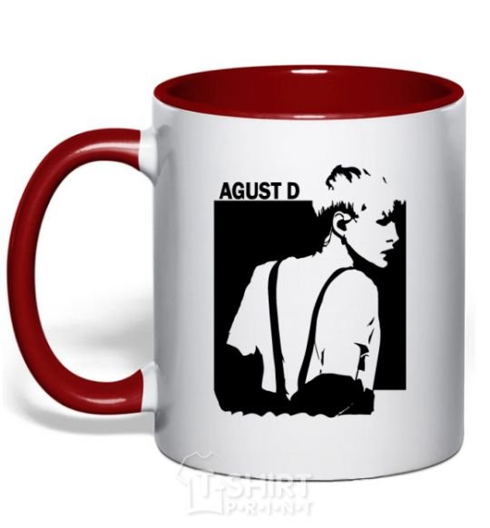 Mug with a colored handle August D red фото