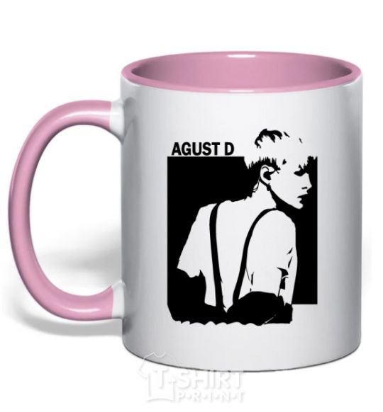 Mug with a colored handle August D light-pink фото