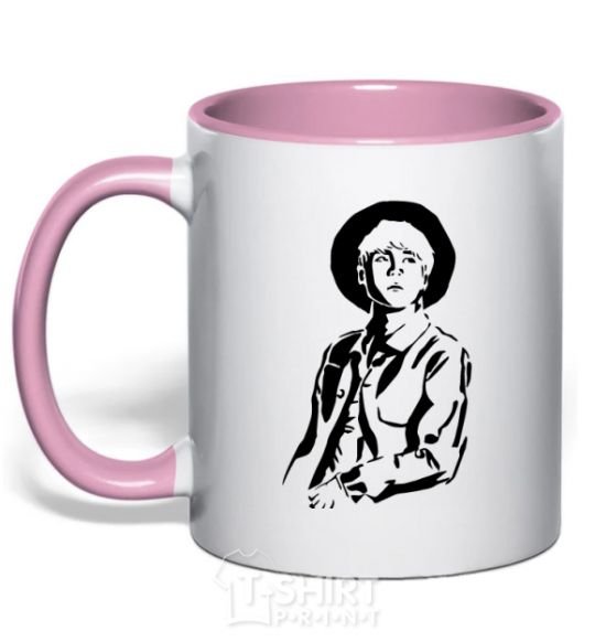 Чашка с цветной ручкой Suga in hat Нежно розовый фото
