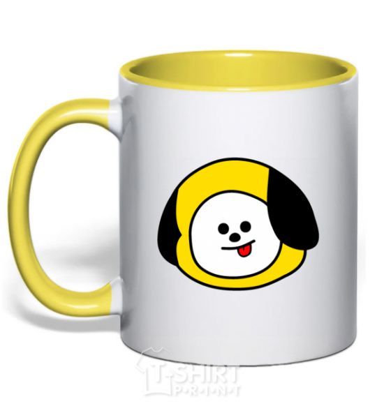 Mug with a colored handle Chimmy yellow фото