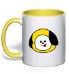 Mug with a colored handle Chimmy yellow фото