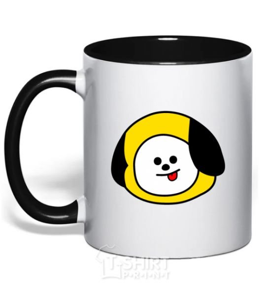 Mug with a colored handle Chimmy black фото