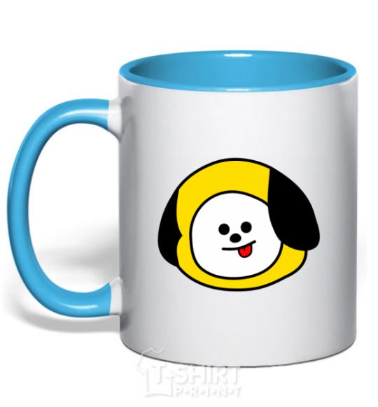 Mug with a colored handle Chimmy sky-blue фото