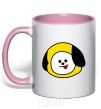 Mug with a colored handle Chimmy light-pink фото