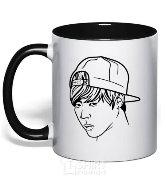 Mug with a colored handle Jimin Park black фото