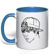 Mug with a colored handle Jimin Park royal-blue фото