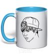 Mug with a colored handle Jimin Park sky-blue фото