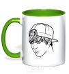 Mug with a colored handle Jimin Park kelly-green фото