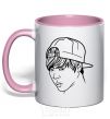 Mug with a colored handle Jimin Park light-pink фото