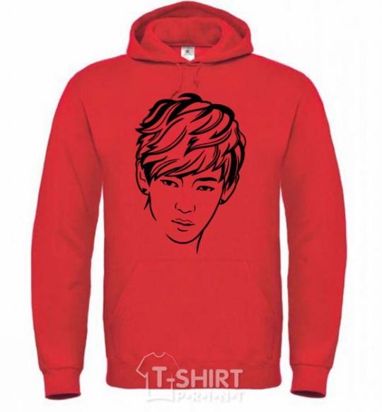 Men`s hoodie Kim Taehyung bright-red фото