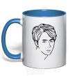 Mug with a colored handle Worldwide handsome royal-blue фото