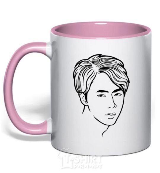 Чашка с цветной ручкой Worldwide handsome Нежно розовый фото