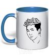 Mug with a colored handle Rap Mon royal-blue фото