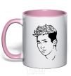 Mug with a colored handle Rap Mon light-pink фото
