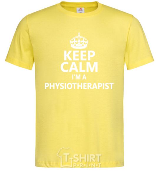 Мужская футболка Keep calm i'm a physiotherapist Лимонный фото