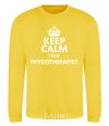 Sweatshirt Keep calm i'm a physiotherapist yellow фото