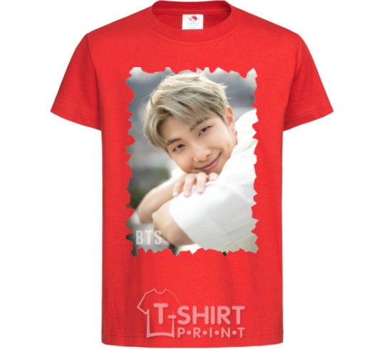 Kids T-shirt RM bts red фото