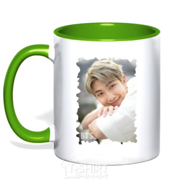 Mug with a colored handle RM bts kelly-green фото