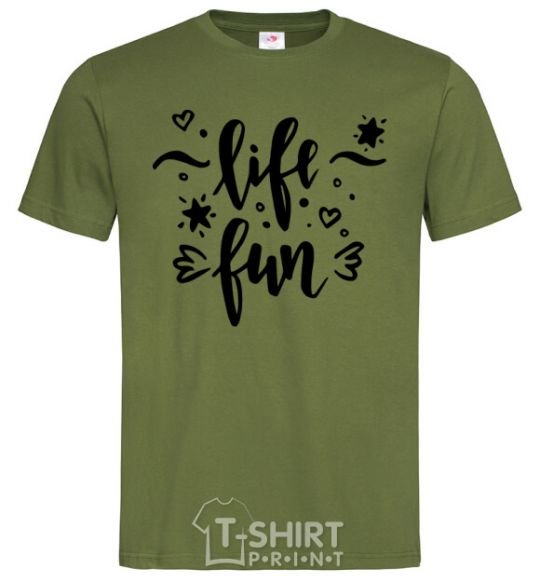 Мужская футболка Life fun Оливковый фото