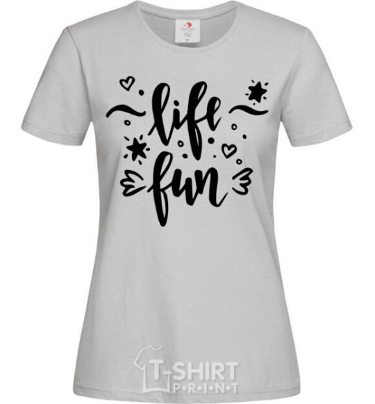 Women's T-shirt Life fun grey фото