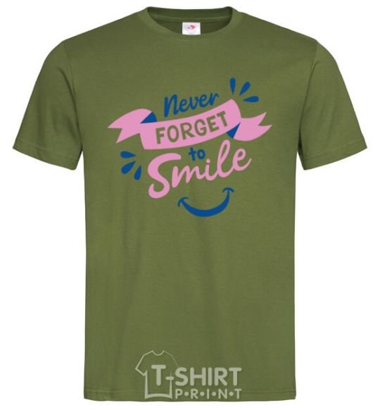Men's T-Shirt Never forget to smile millennial-khaki фото