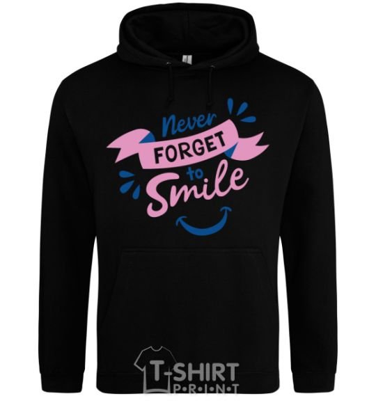Men`s hoodie Never forget to smile black фото