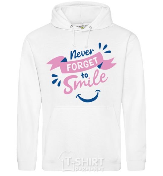 Men`s hoodie Never forget to smile White фото