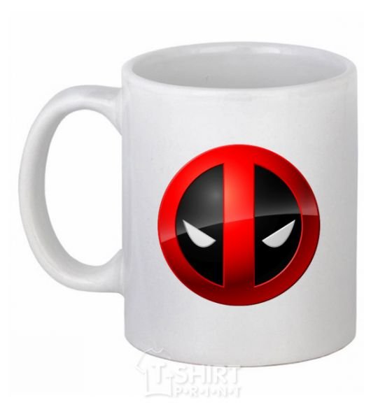 Ceramic mug Deadpool face logo White фото