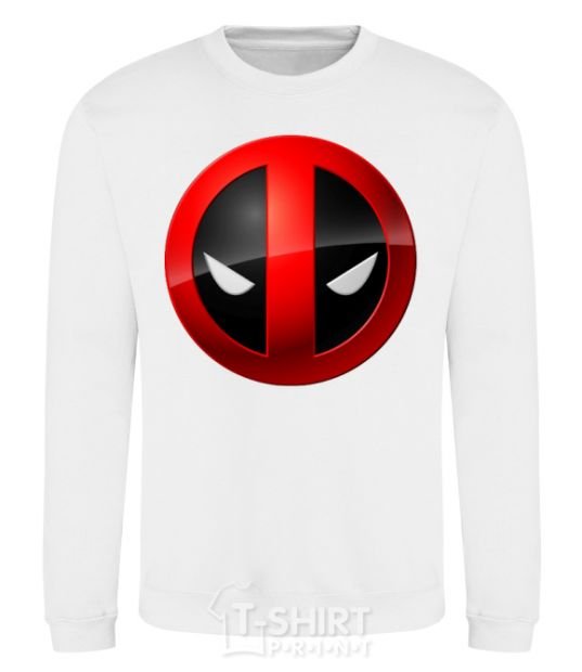 Sweatshirt Deadpool face logo White фото