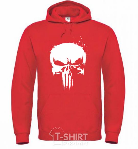 Мужская толстовка (худи) Punisher logo Ярко-красный фото
