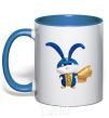 Mug with a colored handle Super Fluff royal-blue фото