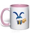 Mug with a colored handle Super Fluff light-pink фото