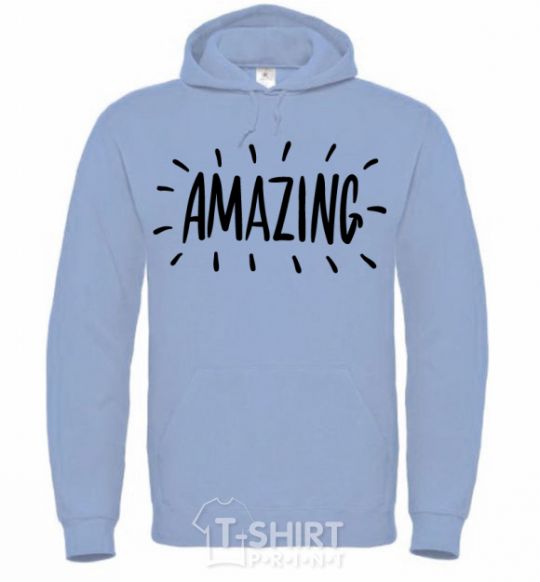 Men`s hoodie Amazing sky-blue фото