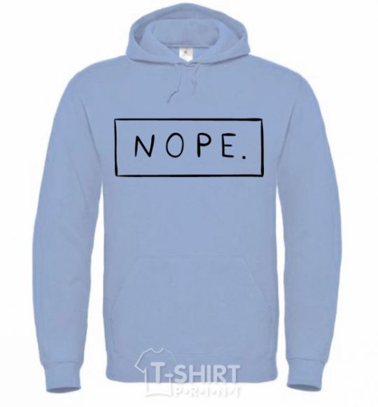 Men`s hoodie Nope in the frame sky-blue фото