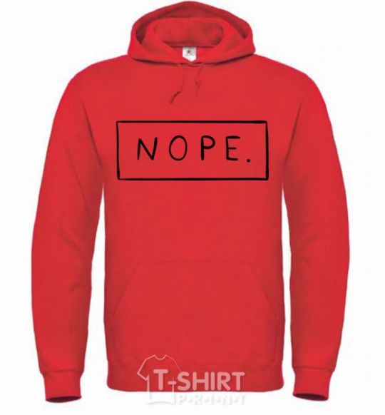 Men`s hoodie Nope in the frame bright-red фото