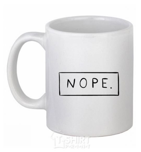 Ceramic mug Nope in the frame White фото