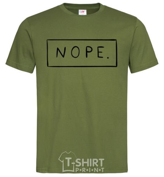 Men's T-Shirt Nope in the frame millennial-khaki фото