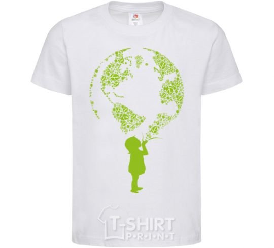 Kids T-shirt Girl Earth White фото